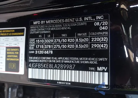 2020 Mercedes-Benz Gle 450 4Matic from USA, damaged, VIN 4JGFB5KE8LA289987